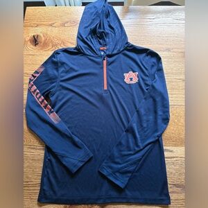 Colosseum Youth Navy and Orange Quarter-Zip Pullover with hood-Boys medium